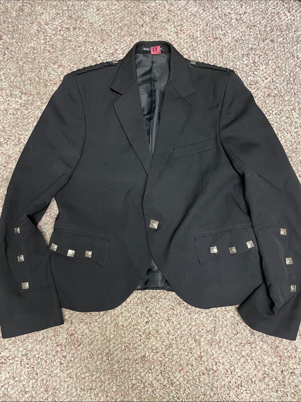Vintage Britain made silver Studded Single-Button Blazer- amazing